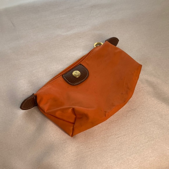 Longchamp Bags Longchamp Small Orange Purse Zipper Leather Detail